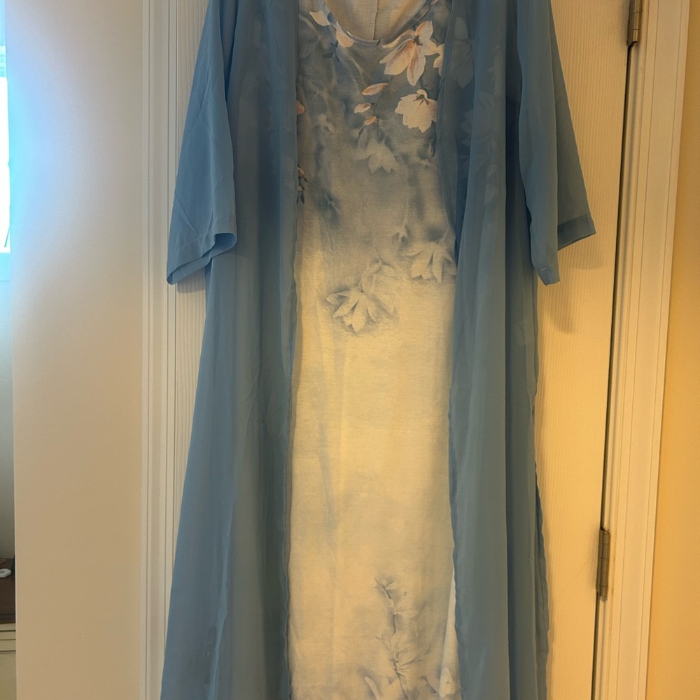 Chic Blue Floral Woman’s Dress